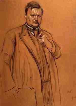 Valentin Aleksandrovich Serov - Portrait of the Composer Alekandr Konstantinovich Glazunov (1865-1936), 1906