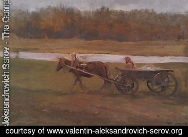 Valentin Aleksandrovich Serov - Peasant Woman In A Cart 1896