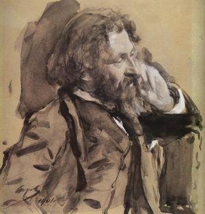 Valentin Aleksandrovich Serov - Portrait Of The Artist Ilya Repin 1901