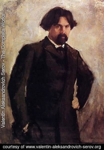 Valentin Aleksandrovich Serov - Portrait Of The Artist Vasily Surikov Late 1890s