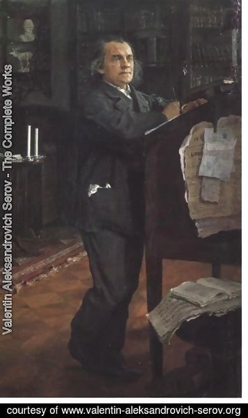 Valentin Aleksandrovich Serov - Portrait Of The Composer Alexander Serov 1888-89