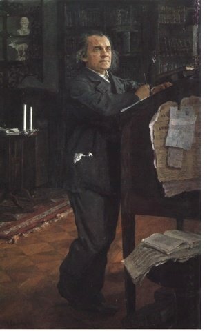 Valentin Aleksandrovich Serov - Portrait Of The Composer Alexander Serov 1888-89