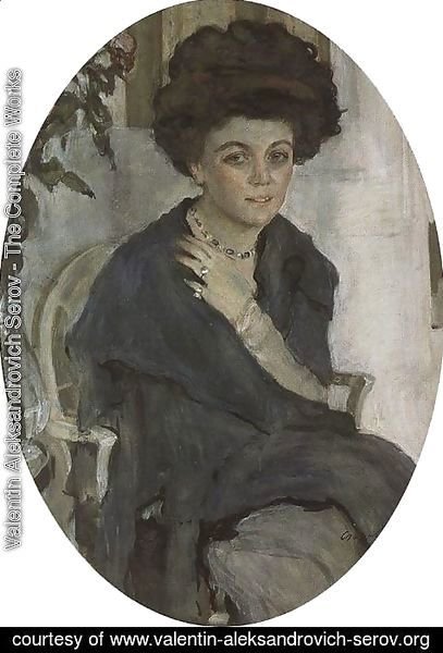 Valentin Aleksandrovich Serov - Portrait Of Yelena Oliv 1909