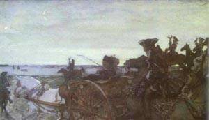 Valentin Aleksandrovich Serov - Rinsing Linen On The River 1902