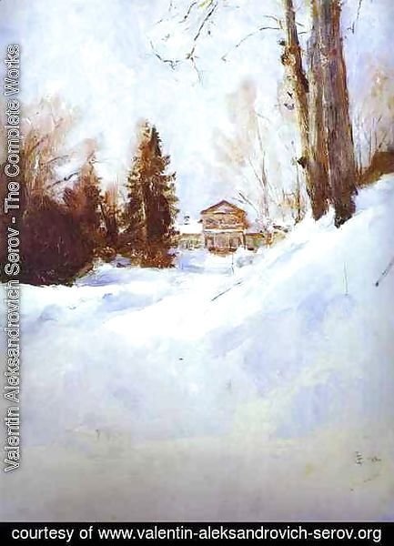 Valentin Aleksandrovich Serov - Winter In Abramtsevo The Mansion Study 1886