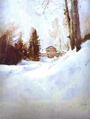 Valentin Aleksandrovich Serov - Winter In Abramtsevo The Mansion Study 1886