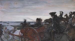 Valentin Aleksandrovich Serov - Catherine II Setting out to Hunt with Falcons