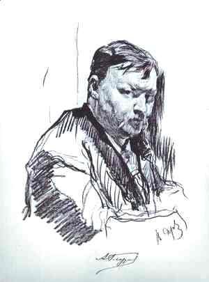 Valentin Aleksandrovich Serov - Portrait of the Composer Alexander Glazunov
