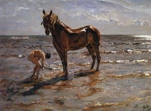 Valentin Aleksandrovich Serov - Bathing a Horse, 1905
