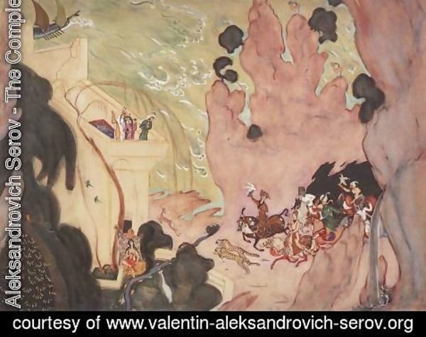 Valentin Aleksandrovich Serov - Curtain design for Nikolai Rimski-Korsakov's ballet 'Sheherezade', 1910