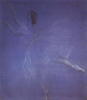 Valentin Aleksandrovich Serov - Anna Pavlova In The Ballet Sylphyde 1909