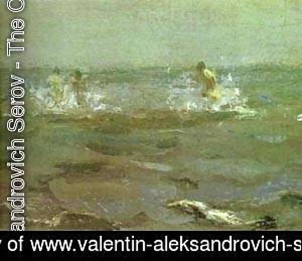 Valentin Aleksandrovich Serov - Bathing Of A Horse Detail 1905