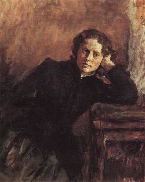 By The Window Portrait Of Olga Trubnikova Unfinished 1885