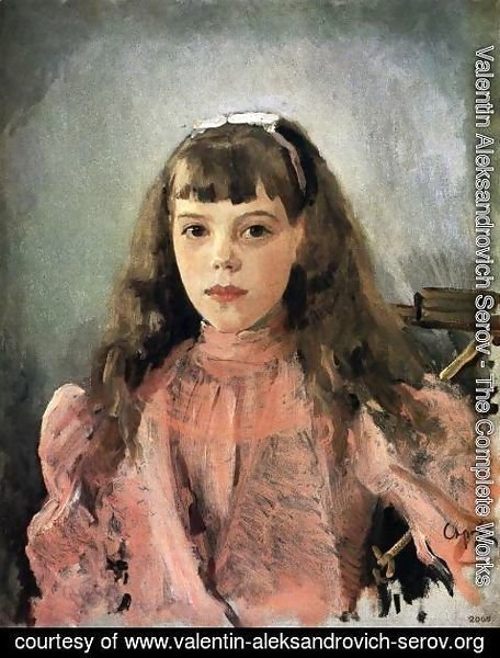 Valentin Aleksandrovich Serov - Portrait Of Grand Duchess Olga Alexandrovna Study 1893