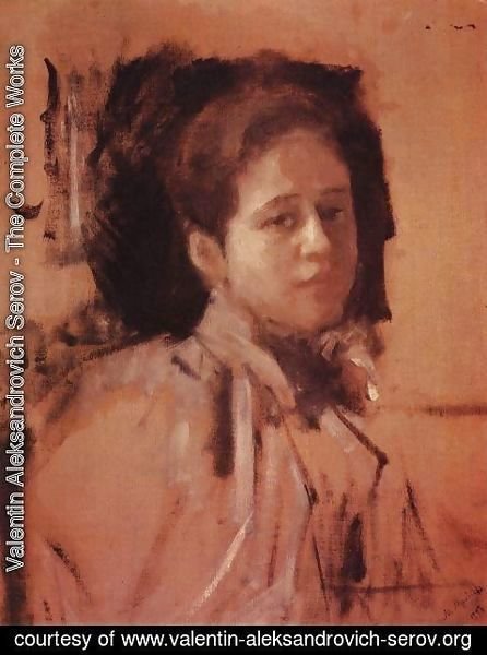 Valentin Aleksandrovich Serov - Portrait Of Liudmila Mamontova Study 1894
