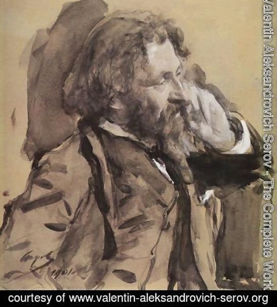 Valentin Aleksandrovich Serov - Portrait Of The Artist Ilya Repin 1901