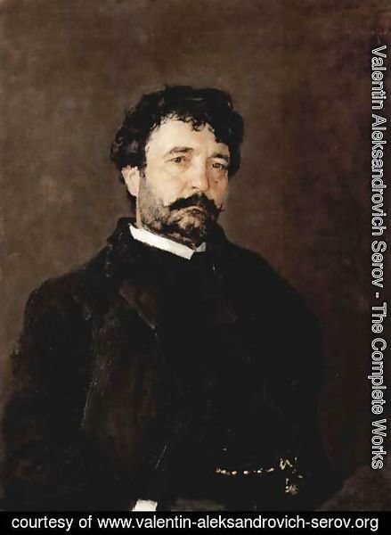 Valentin Aleksandrovich Serov - Portrait Of The Italian Singer Angelo Masini 1890