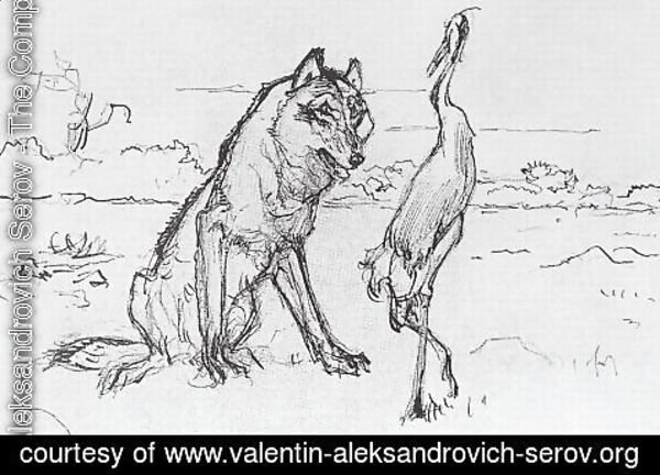 Valentin Aleksandrovich Serov - The Wolf and the Crane