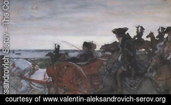 Valentin Aleksandrovich Serov - Catherine II Setting out to Hunt with Falcons