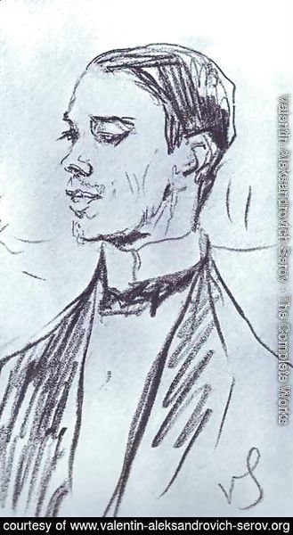 Valentin Aleksandrovich Serov - Portrait of Vazlav Nizhinsky