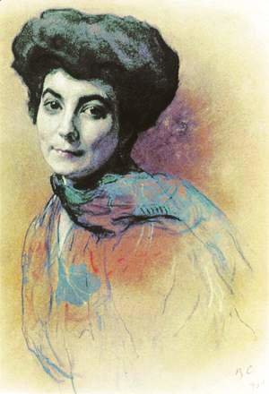 Valentin Aleksandrovich Serov - Portrait of Helena Ivanovna Roerich