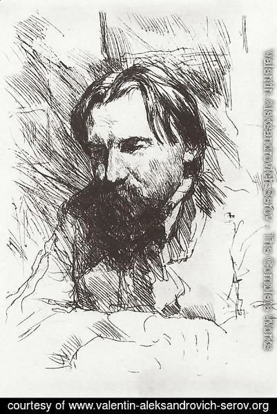 Valentin Aleksandrovich Serov - Portrait of the artist-engraver V.V. Mate