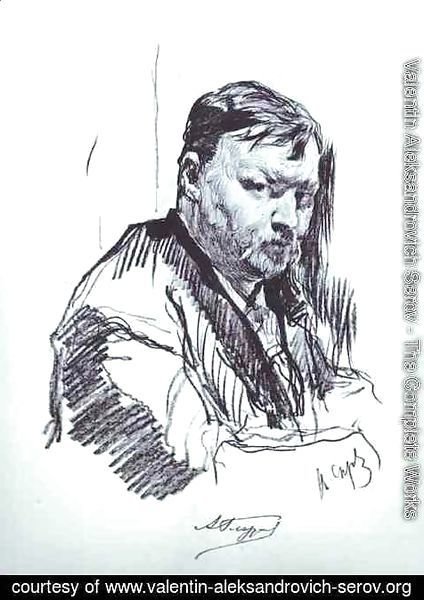 Valentin Aleksandrovich Serov - Portrait of the Composer Alexander Glazunov