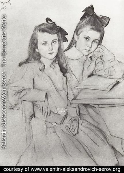 Valentin Aleksandrovich Serov - Girls N.A. Kasyanova and T. A. Kasyanova